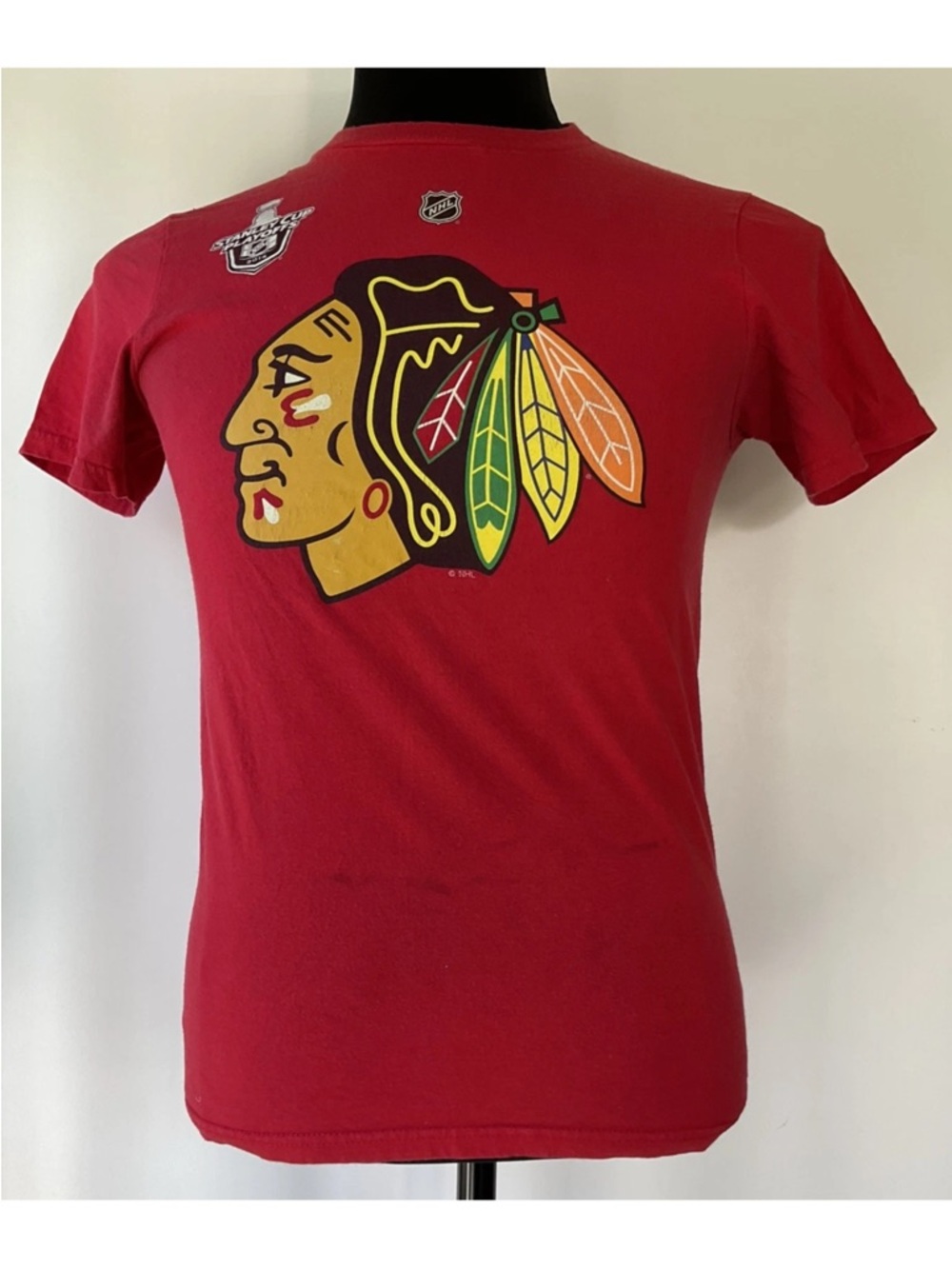 Reebok Marian Hossa #81 Chicago Blackhawks Double Sided T-Shirt Size Large